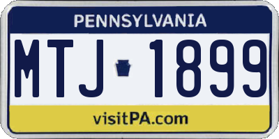 PA license plate MTJ1899
