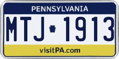 PA license plate MTJ1913