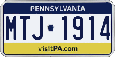 PA license plate MTJ1914