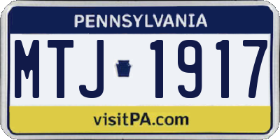 PA license plate MTJ1917