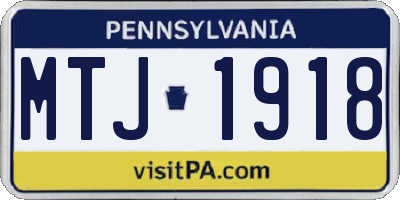 PA license plate MTJ1918
