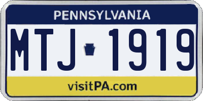 PA license plate MTJ1919