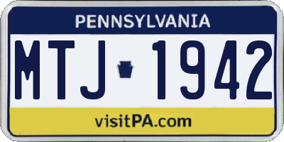 PA license plate MTJ1942