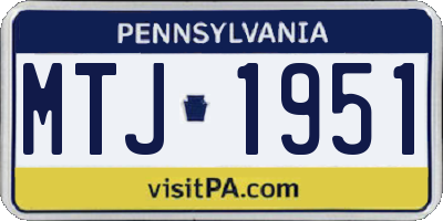PA license plate MTJ1951