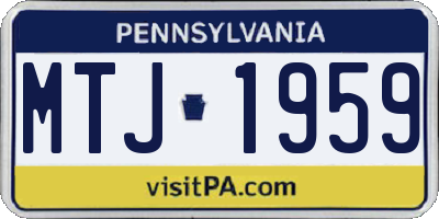 PA license plate MTJ1959