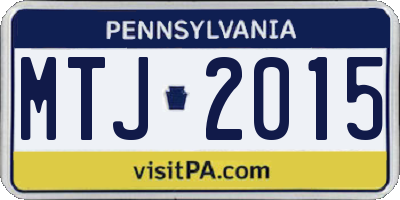 PA license plate MTJ2015