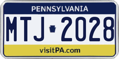 PA license plate MTJ2028
