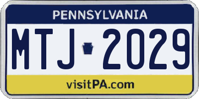 PA license plate MTJ2029