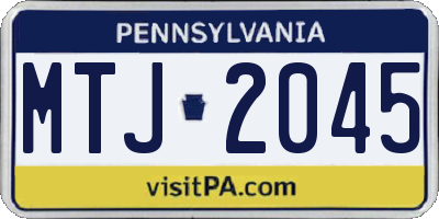 PA license plate MTJ2045
