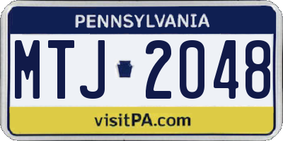 PA license plate MTJ2048