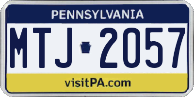 PA license plate MTJ2057