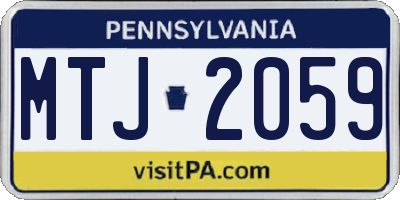 PA license plate MTJ2059