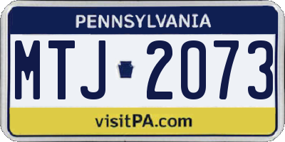 PA license plate MTJ2073