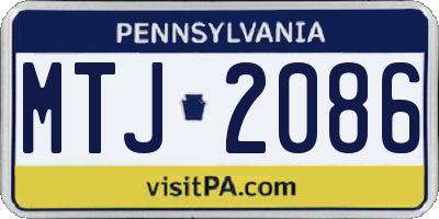 PA license plate MTJ2086