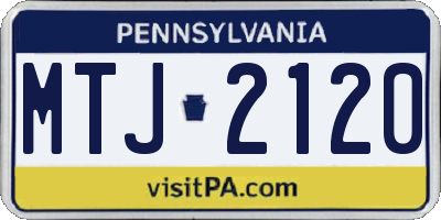 PA license plate MTJ2120