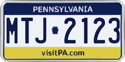 PA license plate MTJ2123