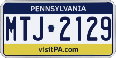 PA license plate MTJ2129