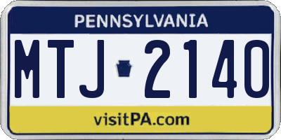 PA license plate MTJ2140