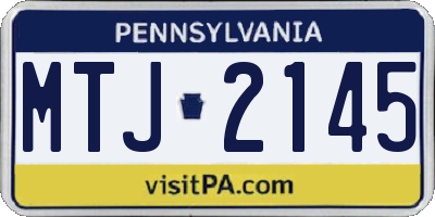 PA license plate MTJ2145