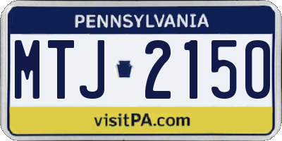 PA license plate MTJ2150