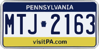 PA license plate MTJ2163