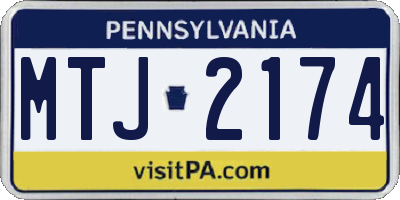 PA license plate MTJ2174