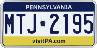 PA license plate MTJ2195