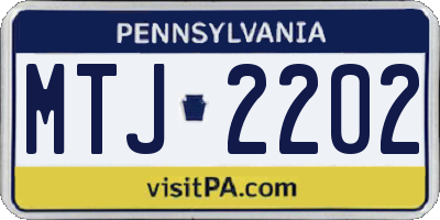 PA license plate MTJ2202