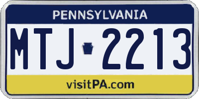 PA license plate MTJ2213