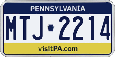 PA license plate MTJ2214