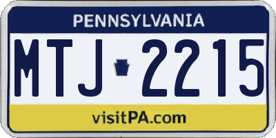 PA license plate MTJ2215
