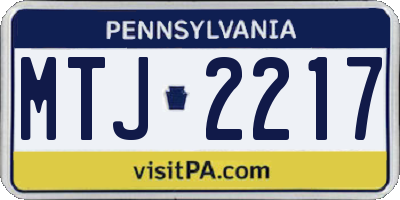 PA license plate MTJ2217