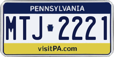 PA license plate MTJ2221