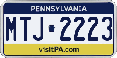 PA license plate MTJ2223