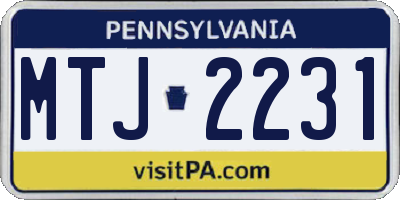 PA license plate MTJ2231