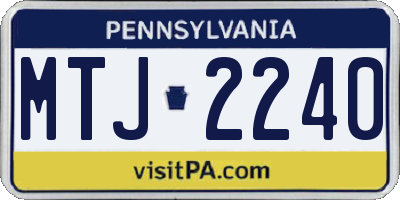 PA license plate MTJ2240