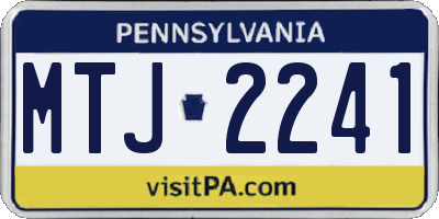 PA license plate MTJ2241