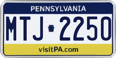 PA license plate MTJ2250