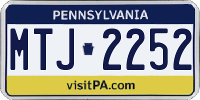 PA license plate MTJ2252
