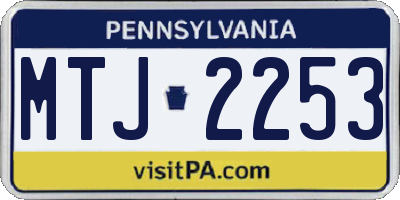 PA license plate MTJ2253