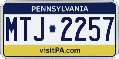 PA license plate MTJ2257