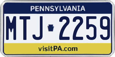 PA license plate MTJ2259