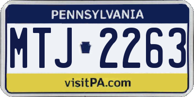 PA license plate MTJ2263