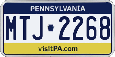 PA license plate MTJ2268