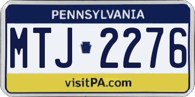 PA license plate MTJ2276