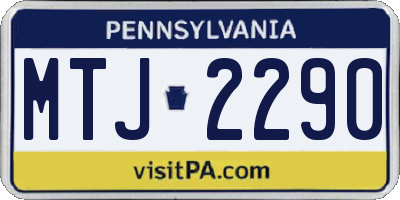 PA license plate MTJ2290