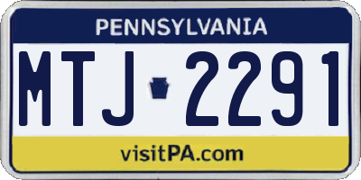 PA license plate MTJ2291