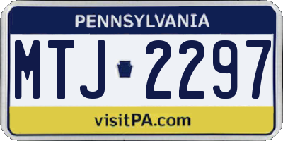 PA license plate MTJ2297