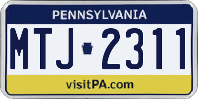 PA license plate MTJ2311