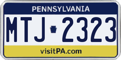 PA license plate MTJ2323